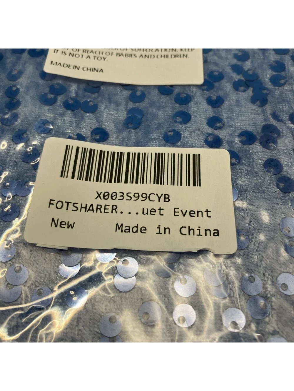 FOTSHARER Sequin Fabric by The Yard Baby Blue 2 Yards New